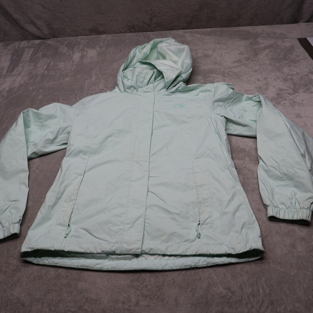 North Face Jacket Womens Small Green Resolve 2 Light Pack Waterproof Mesh Lined